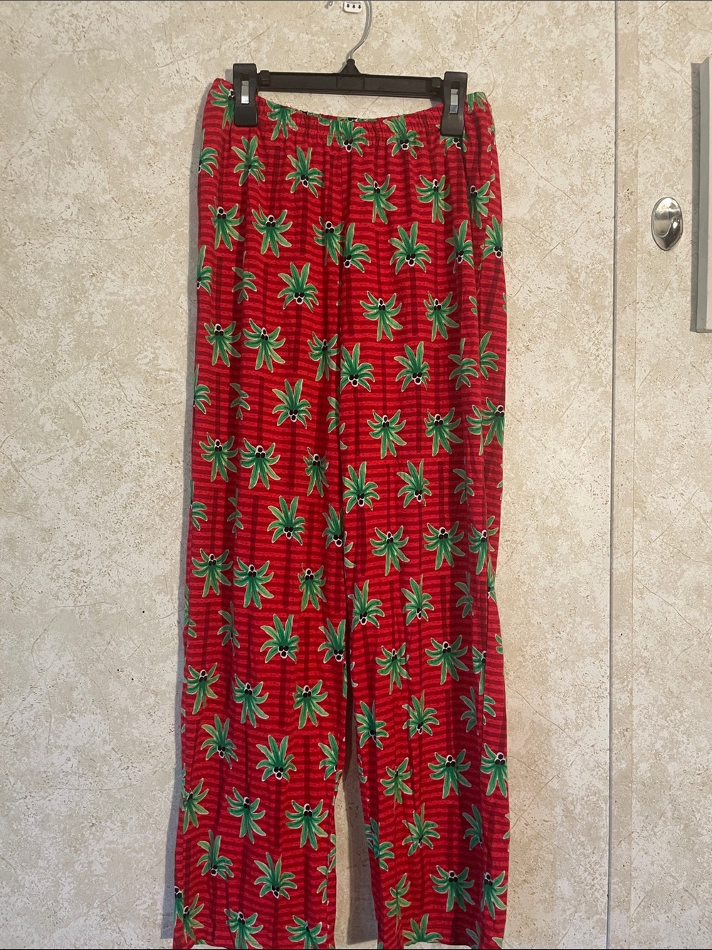 HUE Red Palm-Print Tropical Cozy Comfy Pajama Lounge Pants